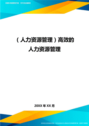 人力资源管理高效的人力资源管理.doc