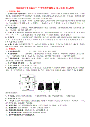 中考物理专题复习复习提纲新人教版.doc