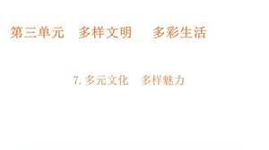 六年级下册道德与法治课件第三单元第七课多元文化多样魅力部编版.pptx