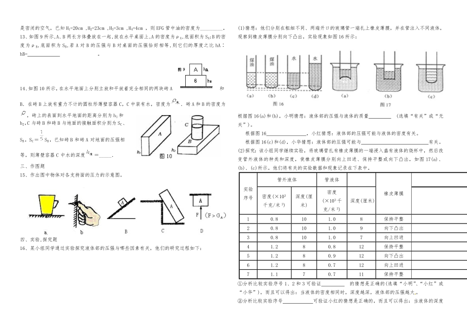 九年级物理第一轮复习压强和液体压强提高训练及答案.doc_第2页