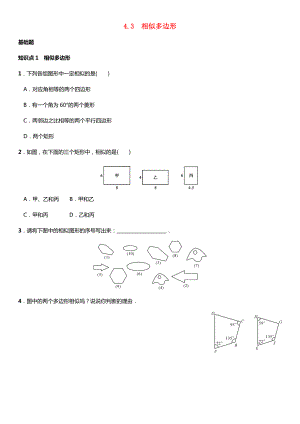 九年级数学上册-4.3-相似多边形练习-(新版)北师大版.doc