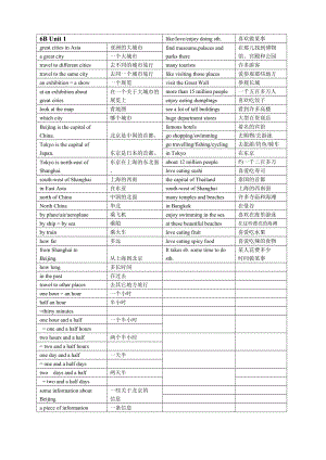 上海牛津英语6B重点单词及词组.doc