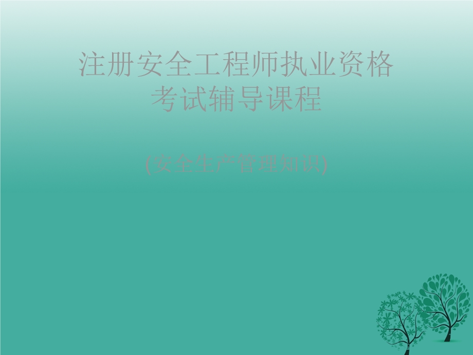 最新注册安全工程师辅导教程安全管理.ppt.ppt_第1页