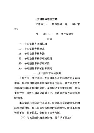 公司整体考核方案说明.doc