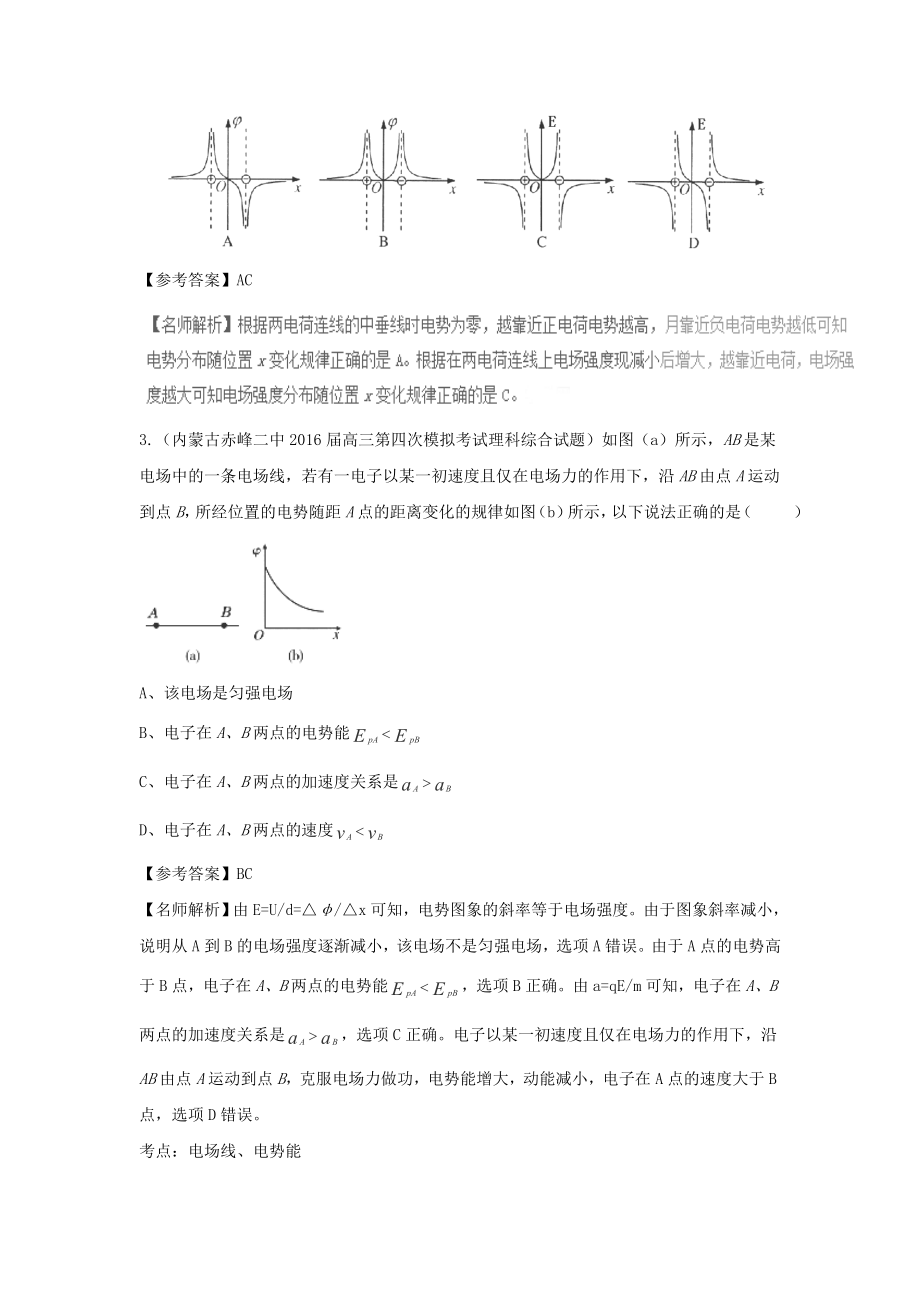 专题电势图象(解析版)精编版.doc_第2页