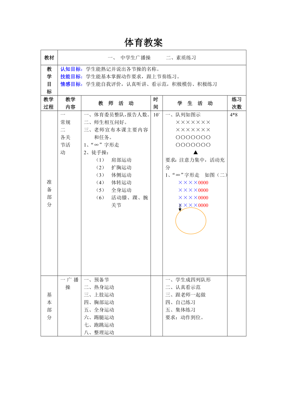 初中体育教案全集八级精编.docx_第1页