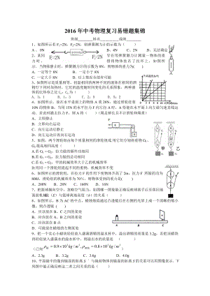 中考物理复习易错题集锦.docx