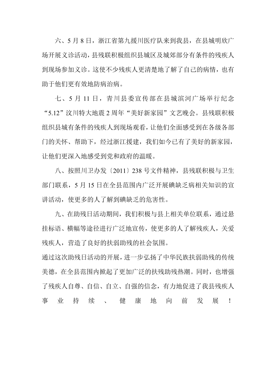 县残联“全国助残日”活动总结.doc_第2页