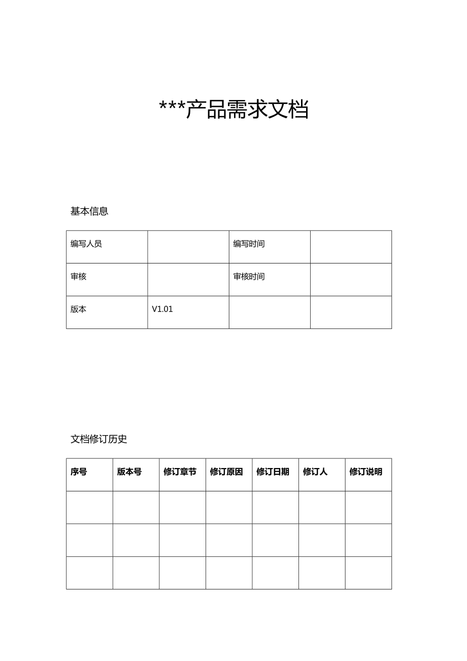 产品设备需求文档资料PRD资料标准模板.doc_第1页