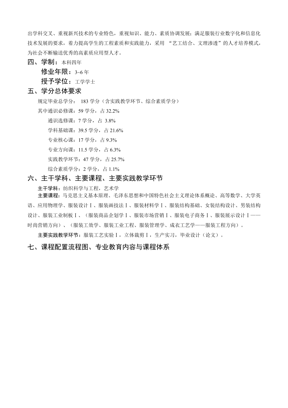 服装设计与工程-专业指导性培养方案文件.doc_第2页