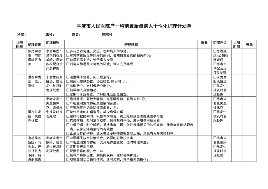 产科个性化护理表单.doc_第2页