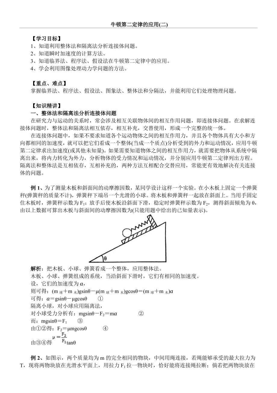 牛顿第二定律经典.doc_第1页