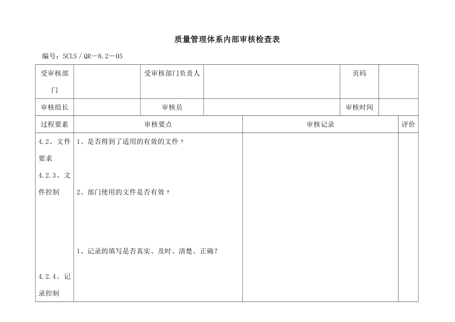 内审检查表(通用).doc_第1页