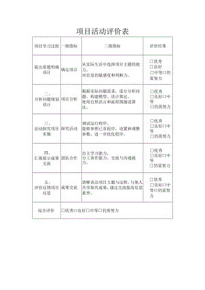 学习支架-项目活动评价表.docx