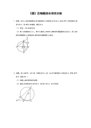 人教版数学九年级上册-第二十四章-《圆》-压轴题综合培优训练(含答案).doc