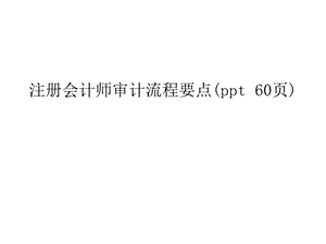 注册会计师审计流程要点.ppt