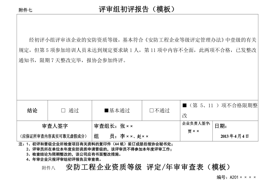 附件七 评审组初评报告（模板）.doc_第1页