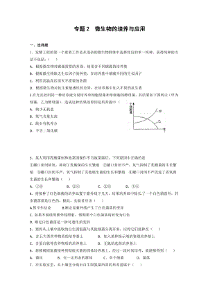 生物专题2《微生物的培养与应用》测试.doc