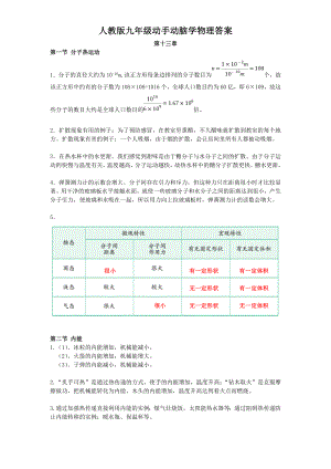 人教版动手动脑学物理答案九年级.doc