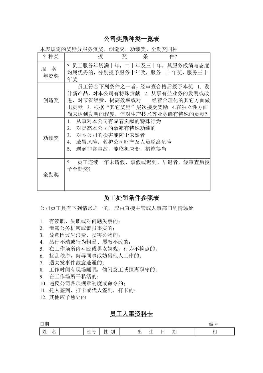 公司奖励种类一览表.doc_第1页