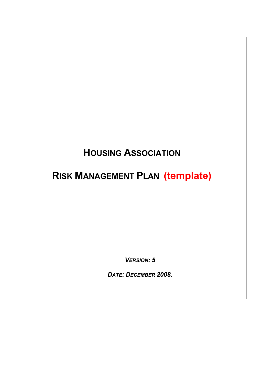 Risk Management Plan Template CHFACommunity …：风险管理计划模板 CHFA社区… .doc_第1页