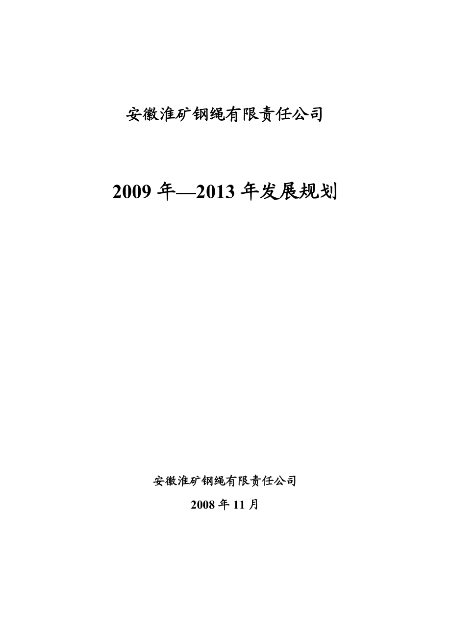 安徽淮矿钢绳有限责任公司五发展规划.doc_第1页