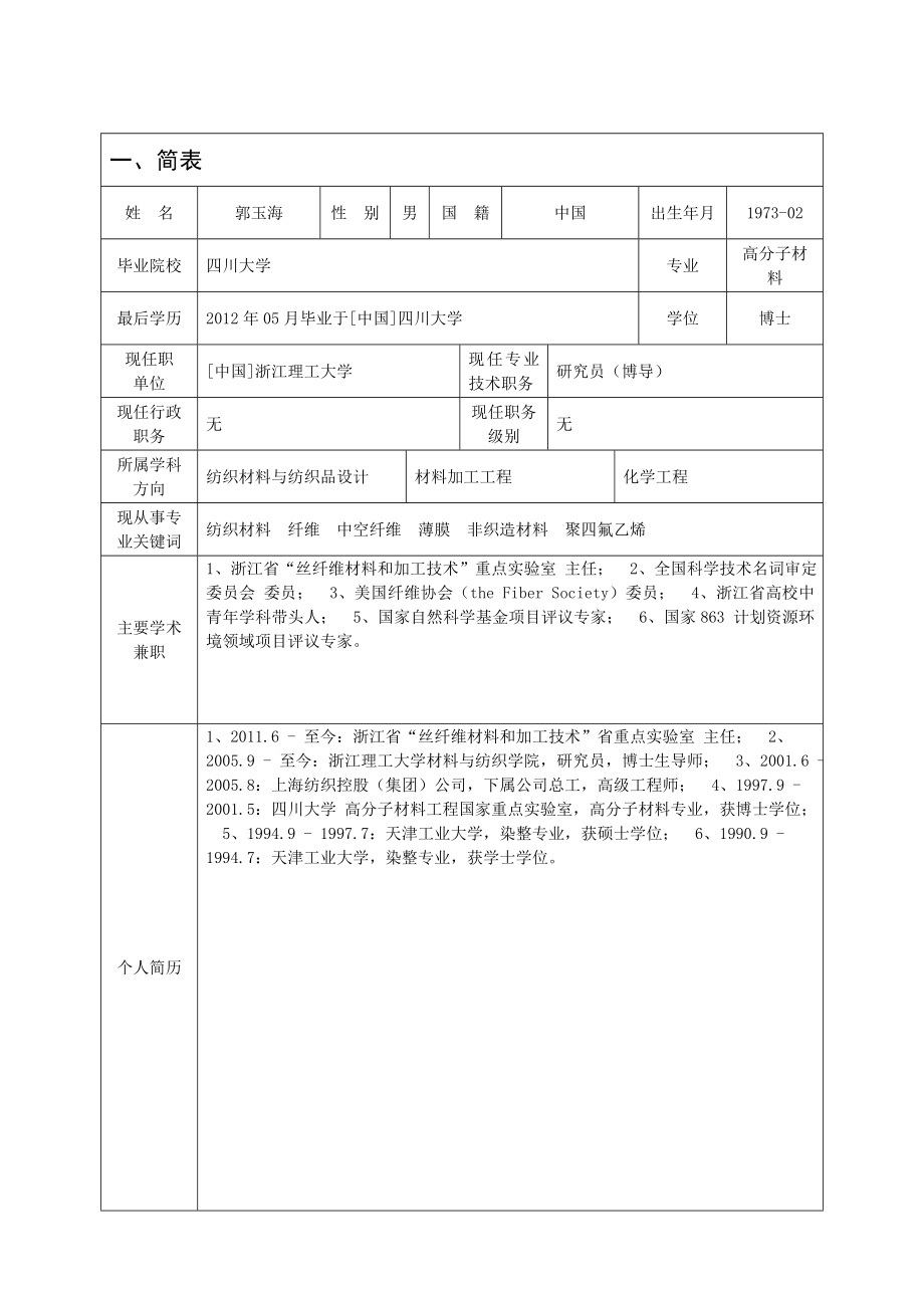 浙江理工大学长江学者特聘教授候选人郭玉海doc浙江理工大学人事处.doc_第3页