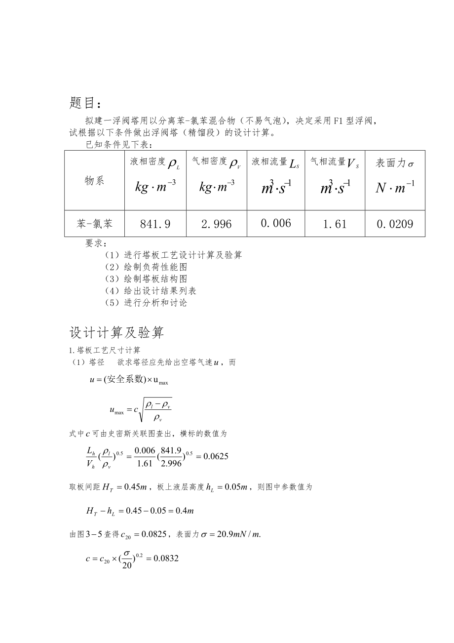 浮阀塔课程设计说明书.doc_第1页