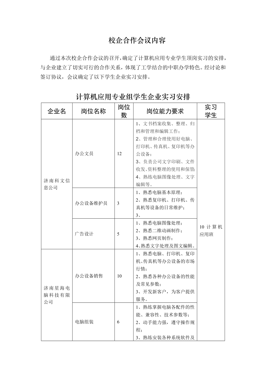 校企合作工学结合活动会议记录.doc_第3页