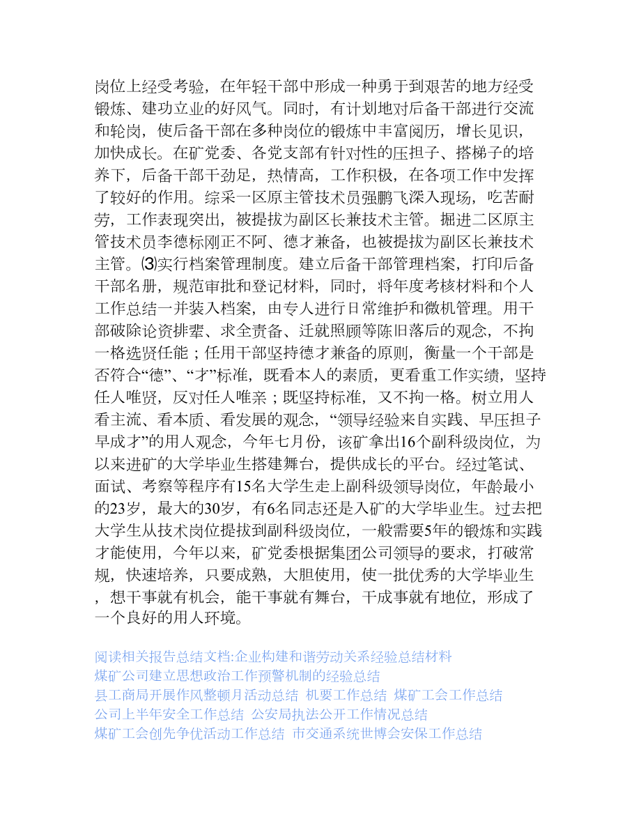 公司后备干部队伍建设的总结[终工作总结].doc_第2页