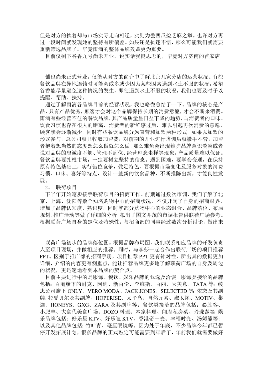 购物中心招商部 个人终总结.doc_第2页