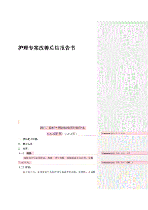 模版—专案改善项目总结报告书.doc