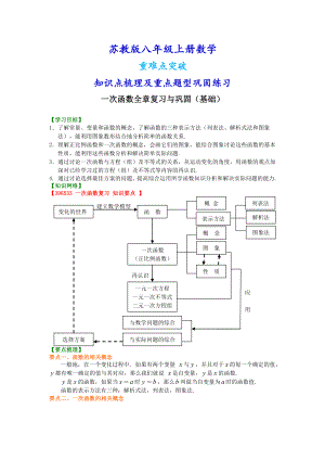 苏教版八年级上册数学一次函数全章复习与巩固.doc