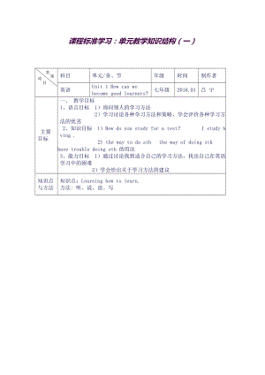 九年级英语-单元知识体系框架.doc