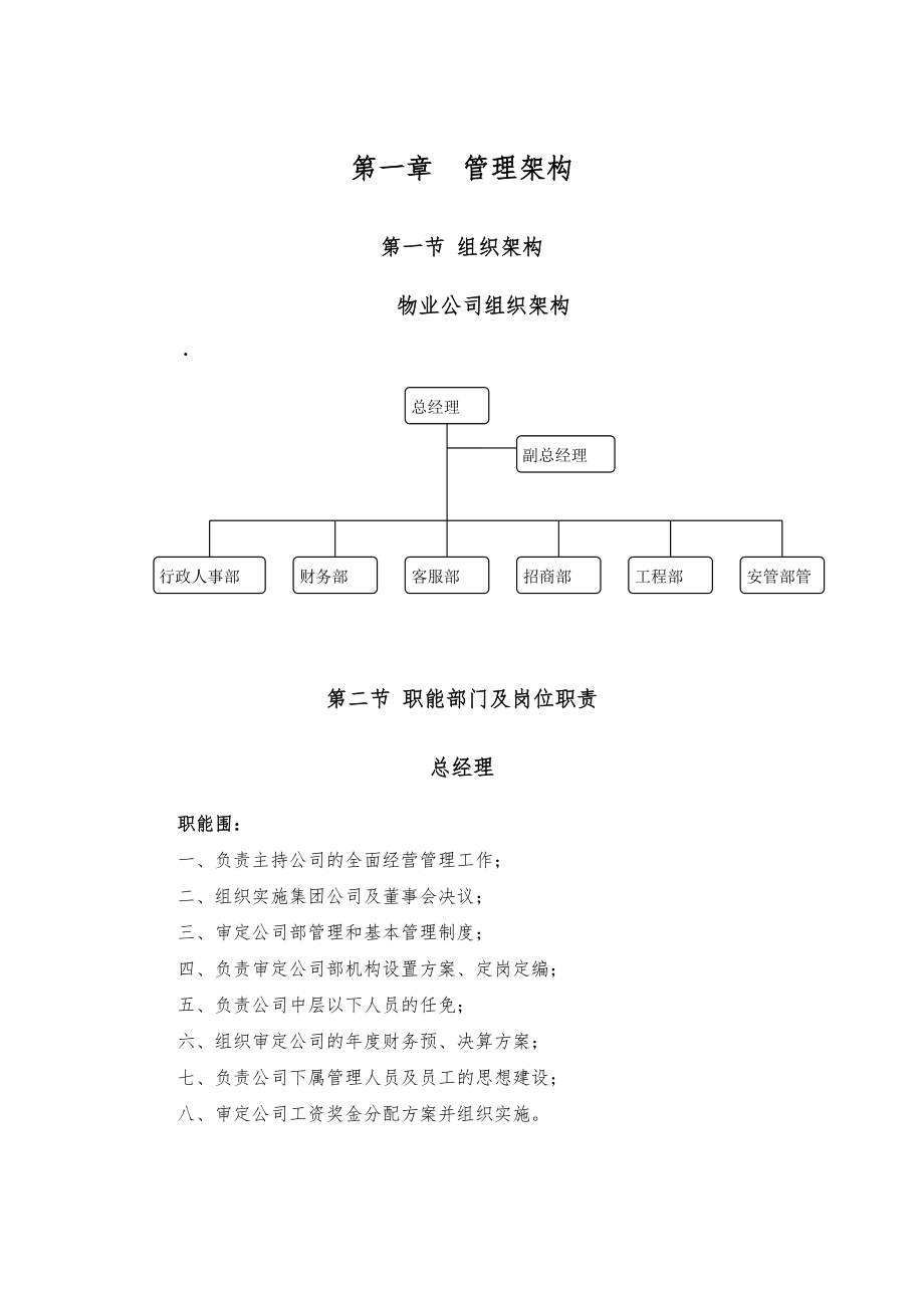 公司职能部门及岗位职责说明.docx_第1页