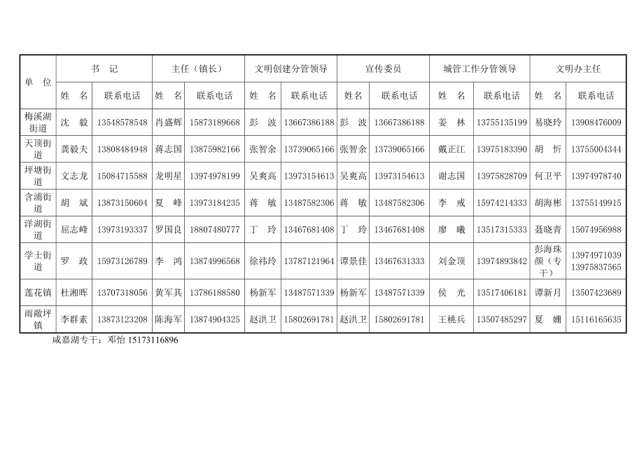 岳麓区街道（镇）党政正职及宣传工作负责人一览表.doc_第2页