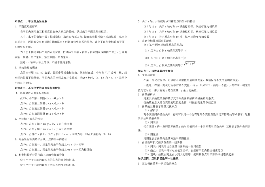 初中函数知识点总结非常全精编版.doc_第1页