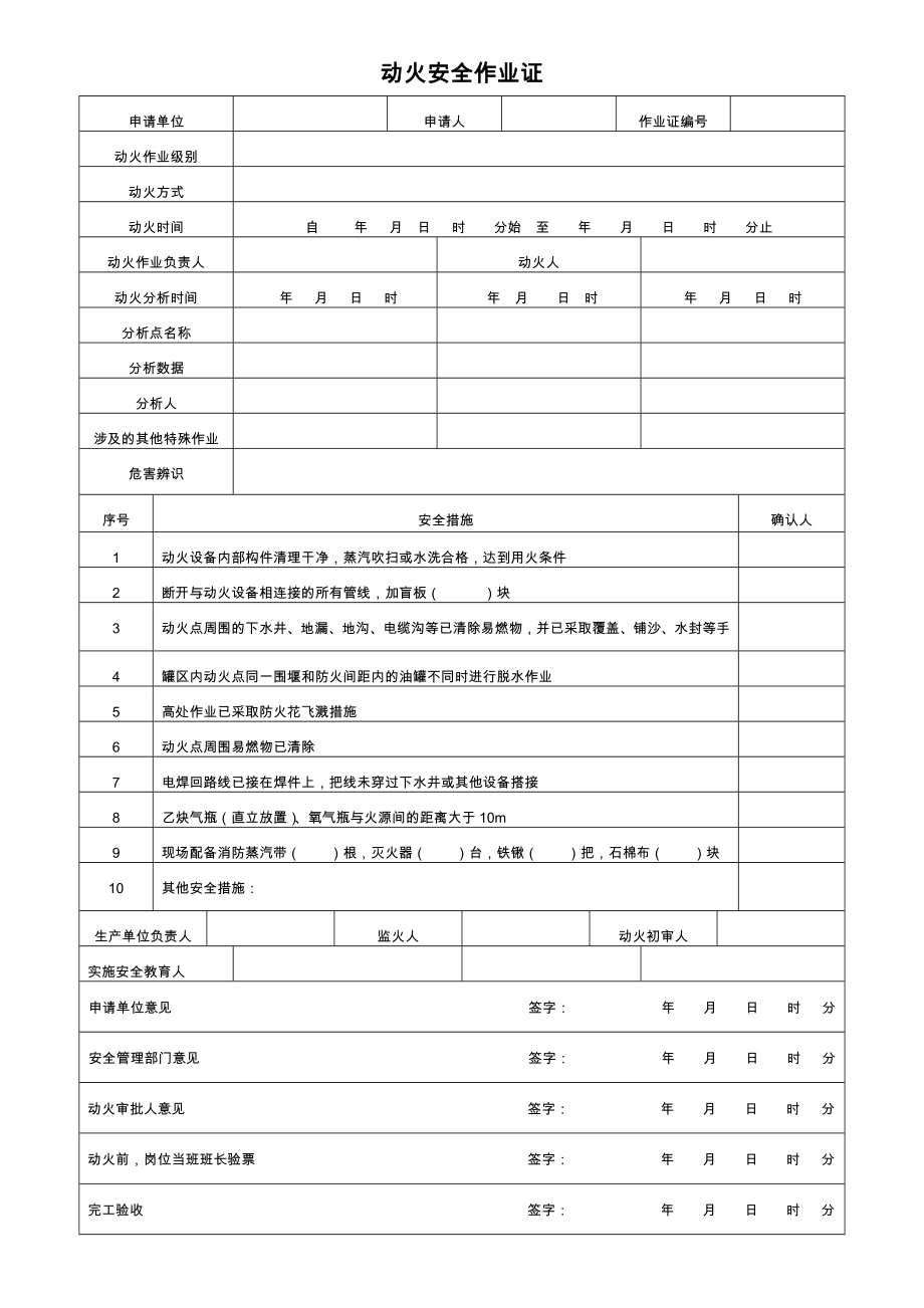 八大特殊作业任务票证(标准规定模板).doc_第1页