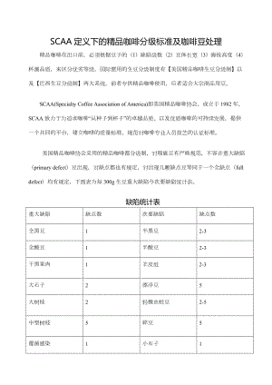 SCAA咖啡分级及其他.docx