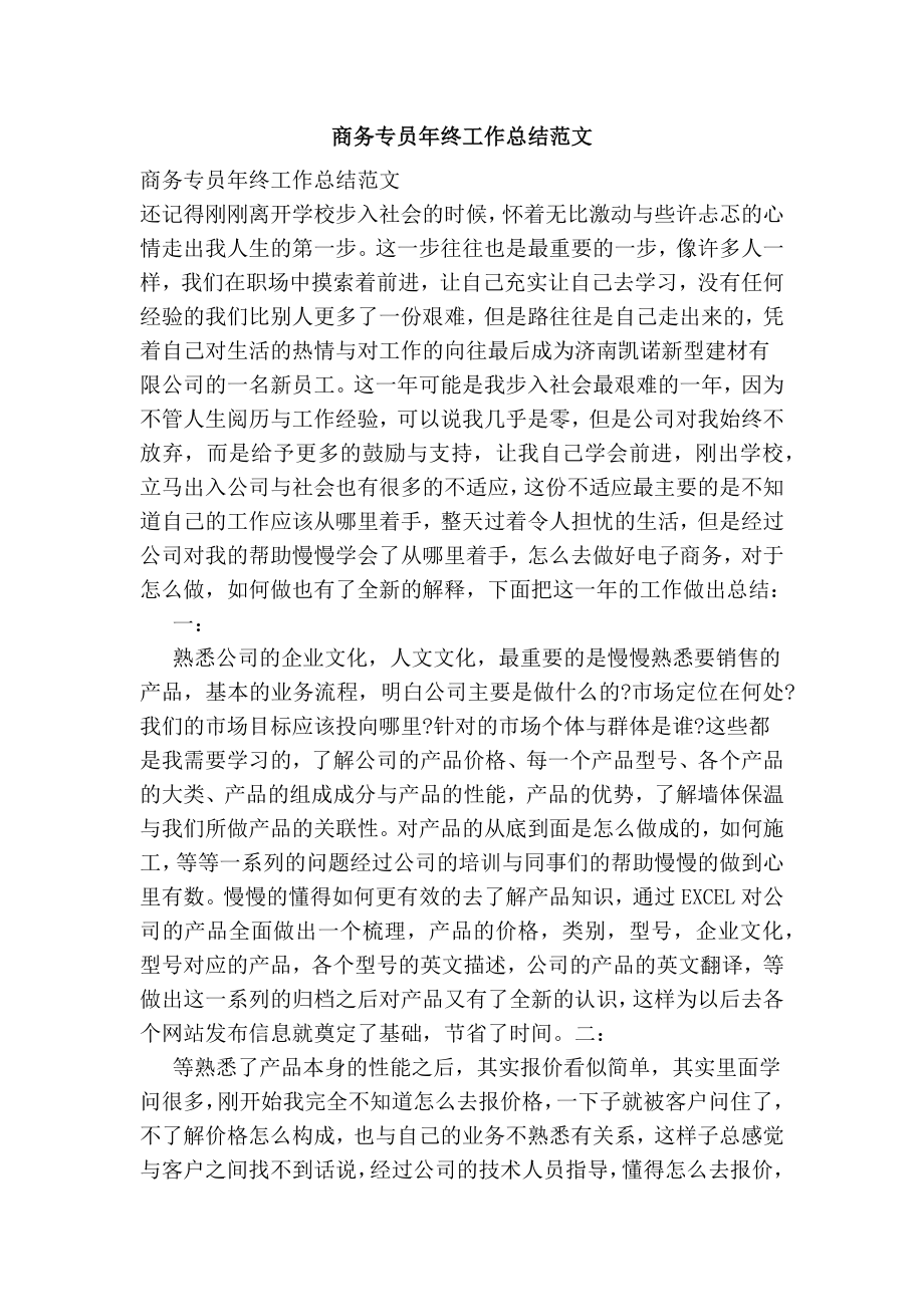 商务专员终工作总结.doc_第1页