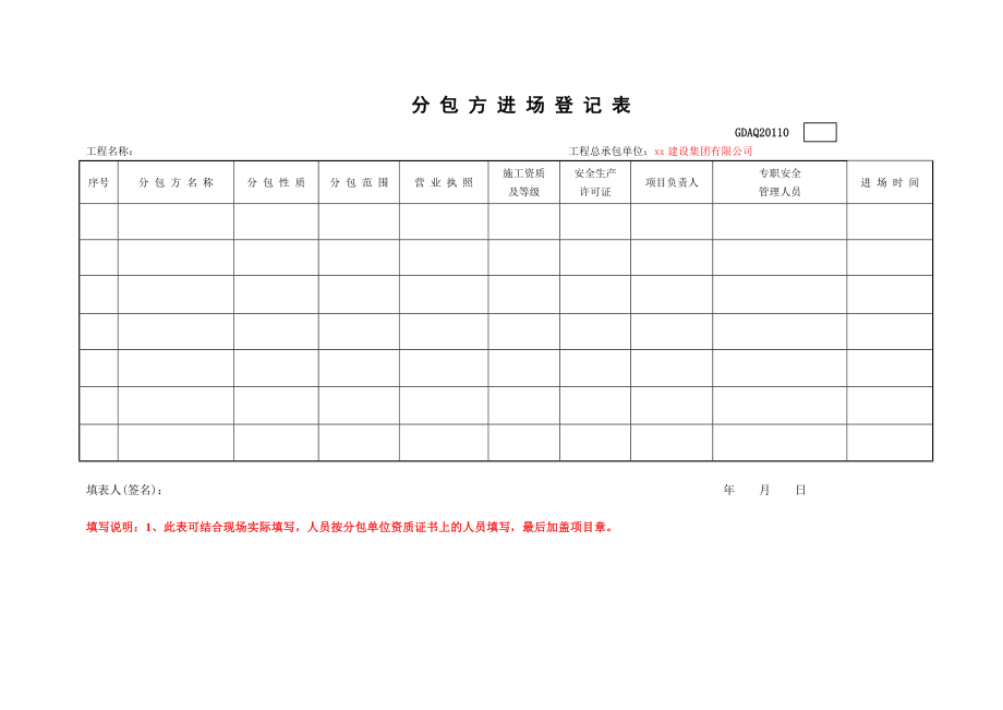 分包单位与管理台账.doc_第2页