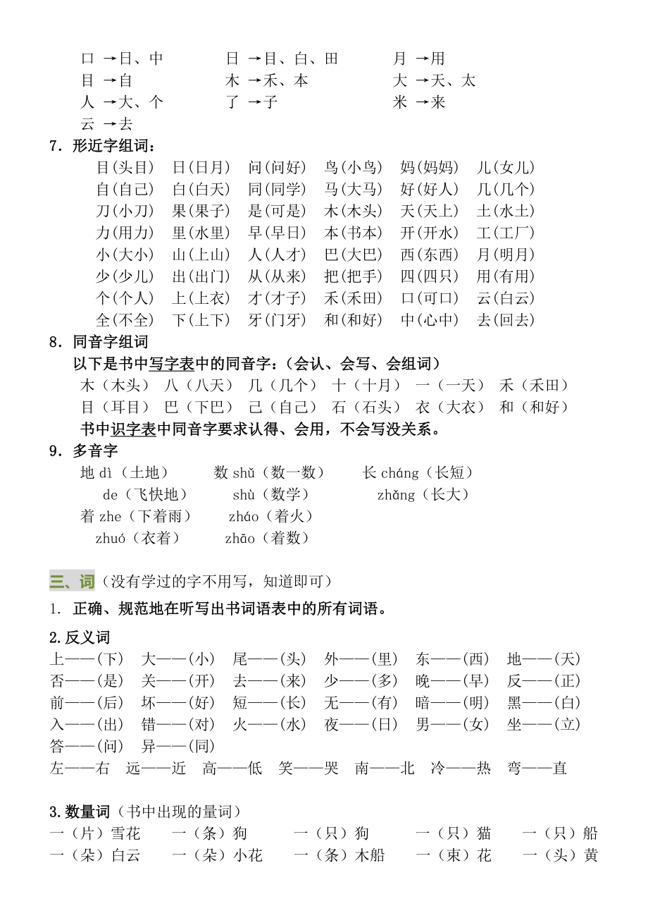 部编版一年级上册语文常考知识点汇总.docx_第3页