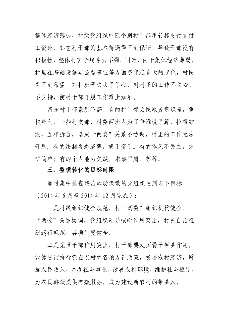 村整顿转化工作方案软弱涣散党组织整顿方案.doc_第3页