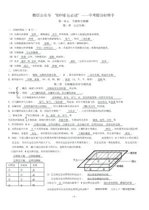 人教版七年级【生物】上册知识点归纳.doc