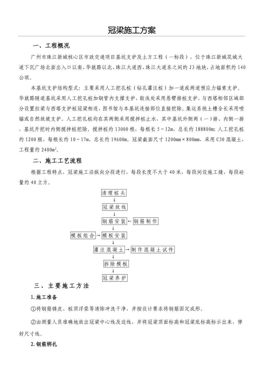 冠梁工程施工办法.doc_第1页