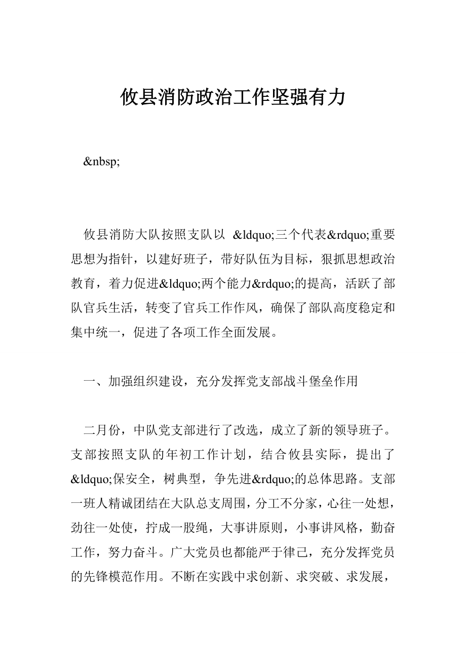 攸县消防政治工作坚强有力.doc_第1页