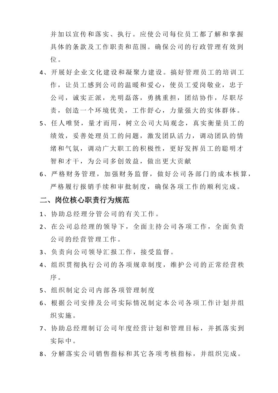 公司副总经理岗位职责和行为规范.docx_第2页