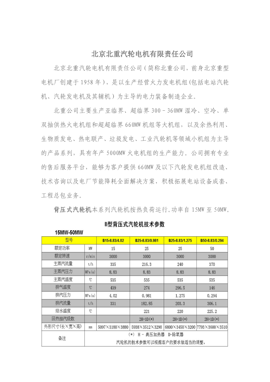 背压式汽轮电机制造商及技术全参数.doc_第1页