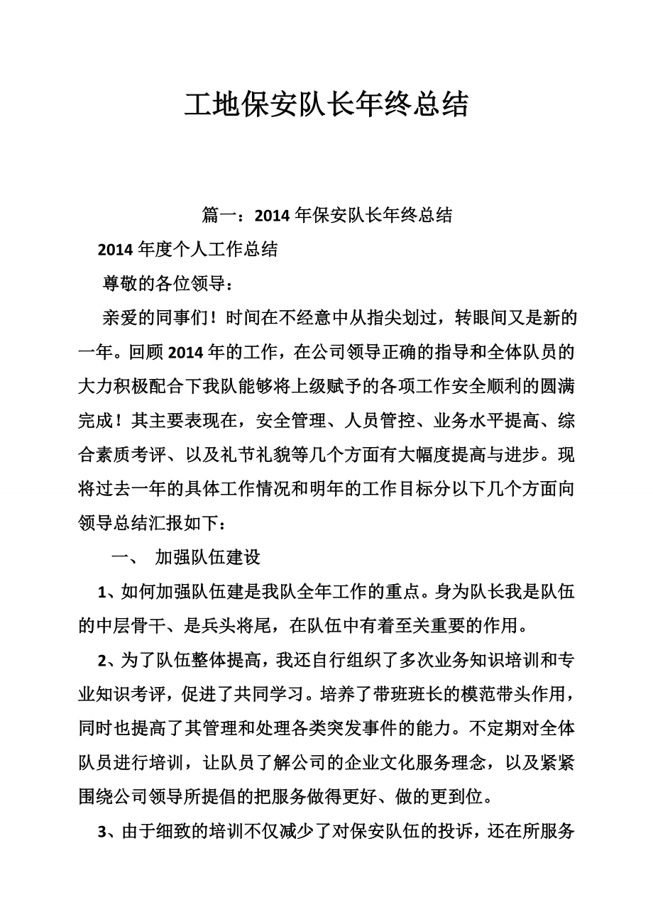 工地保安队长终总结.doc_第1页