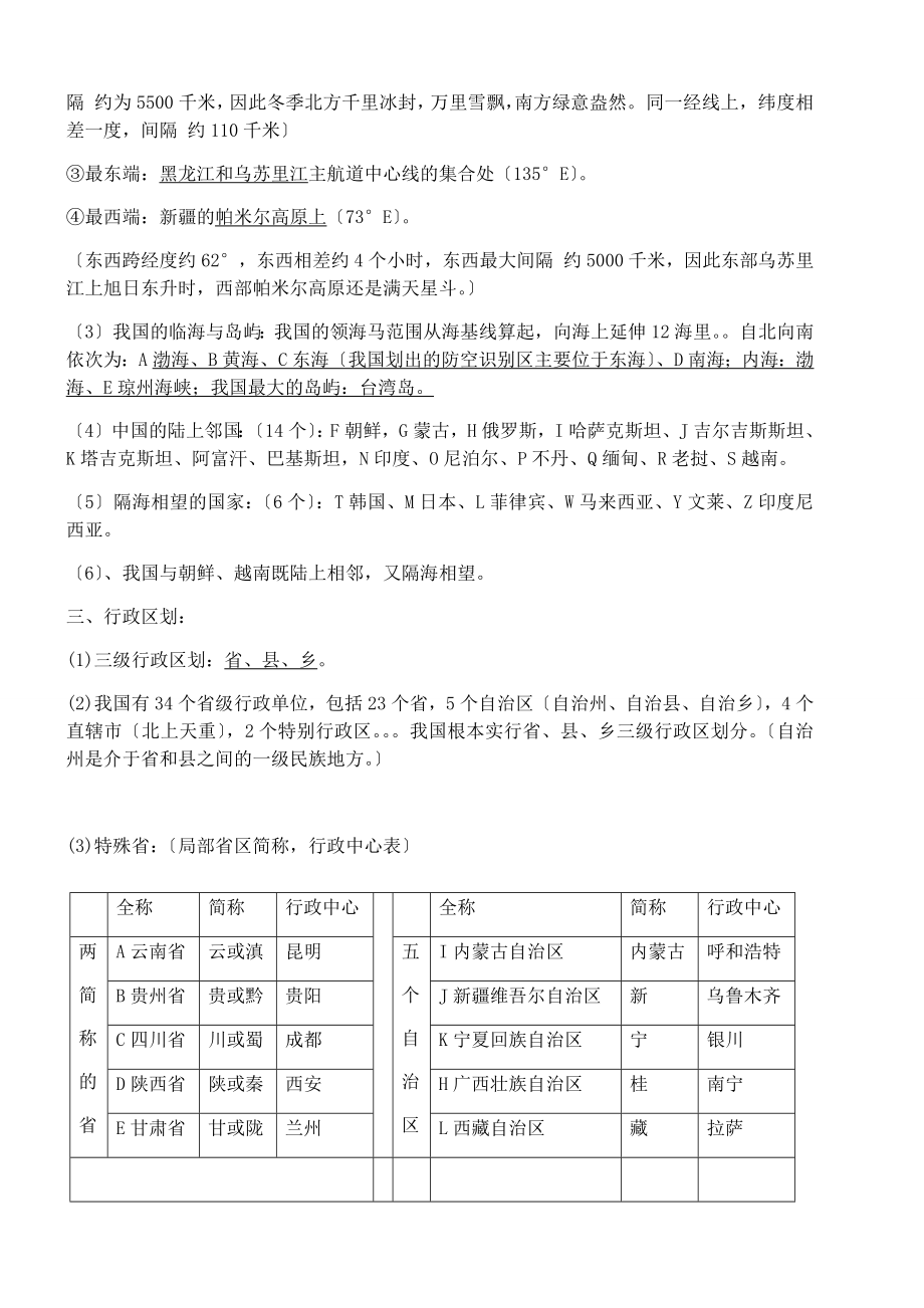 人教版初中地理八年级上册重点知识汇总.docx_第2页